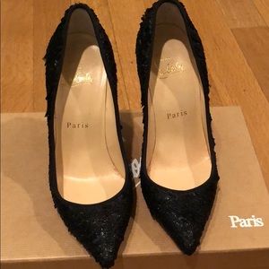 Christian Louboutin Black Sequin Pumps